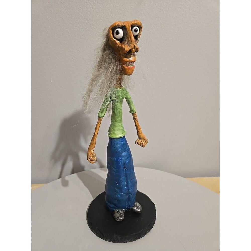 OOAK Art Clay Sculpture Scary Mental "Bring it on" Edge of Insanity Creature